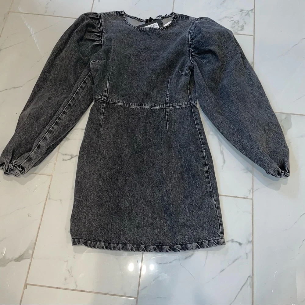Nasty gal volume sleeve Jean mini dress